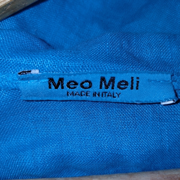 Meo Meli 100% Linen Zip Up Cropped Jacket Women's One Size Light Turquoise - Picture 4 of 7